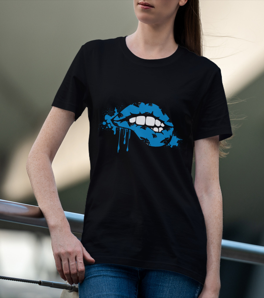 Dripping Lips Carolina Panthers Mouth T-Shirt