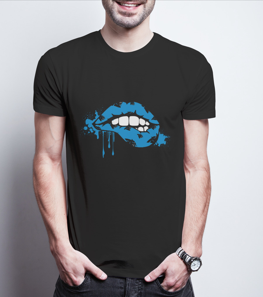 Dripping Lips Carolina Panthers Mouth T-Shirt