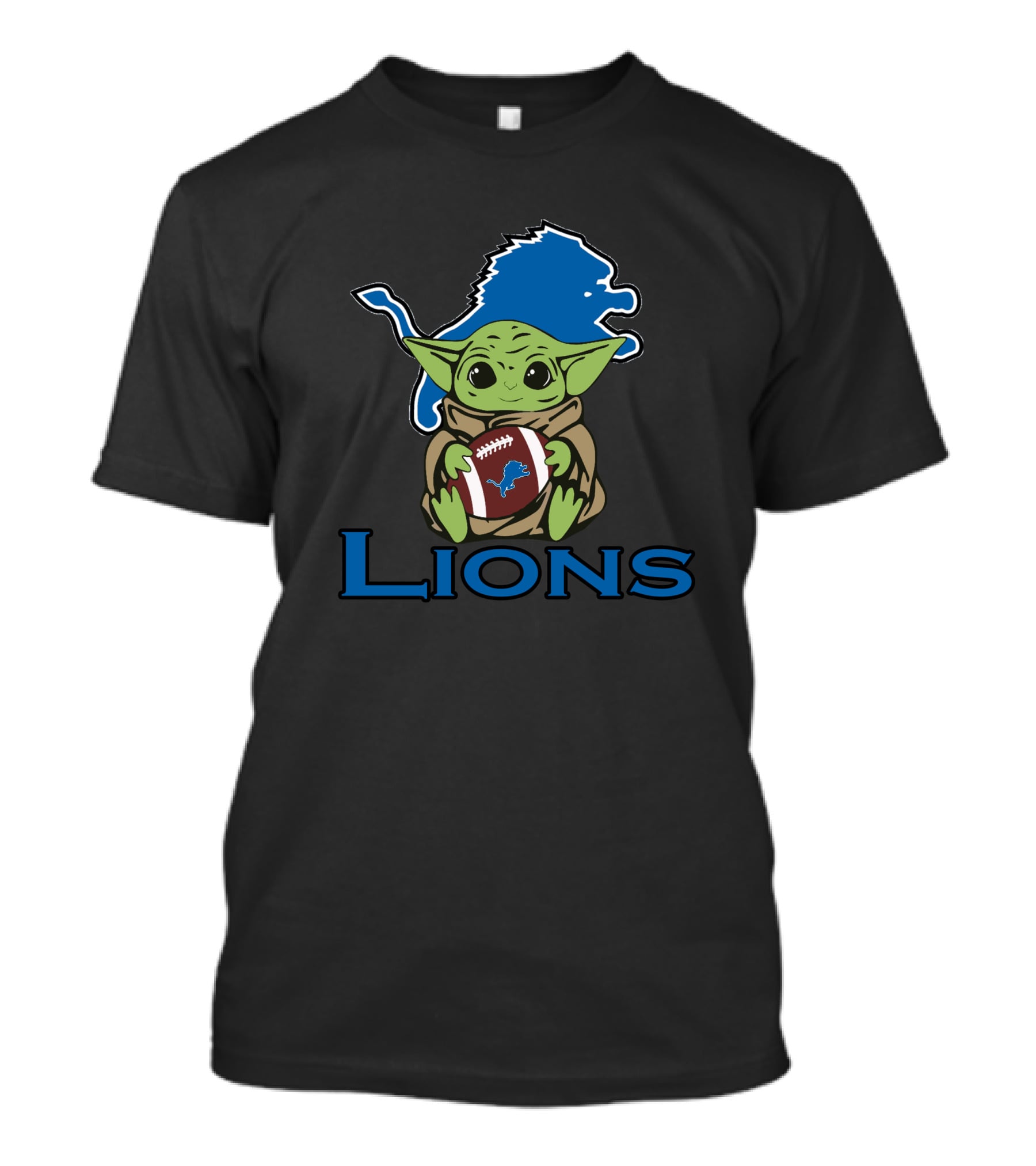 Lions Baby Yoda Football Star Wars Fan T-Shirt