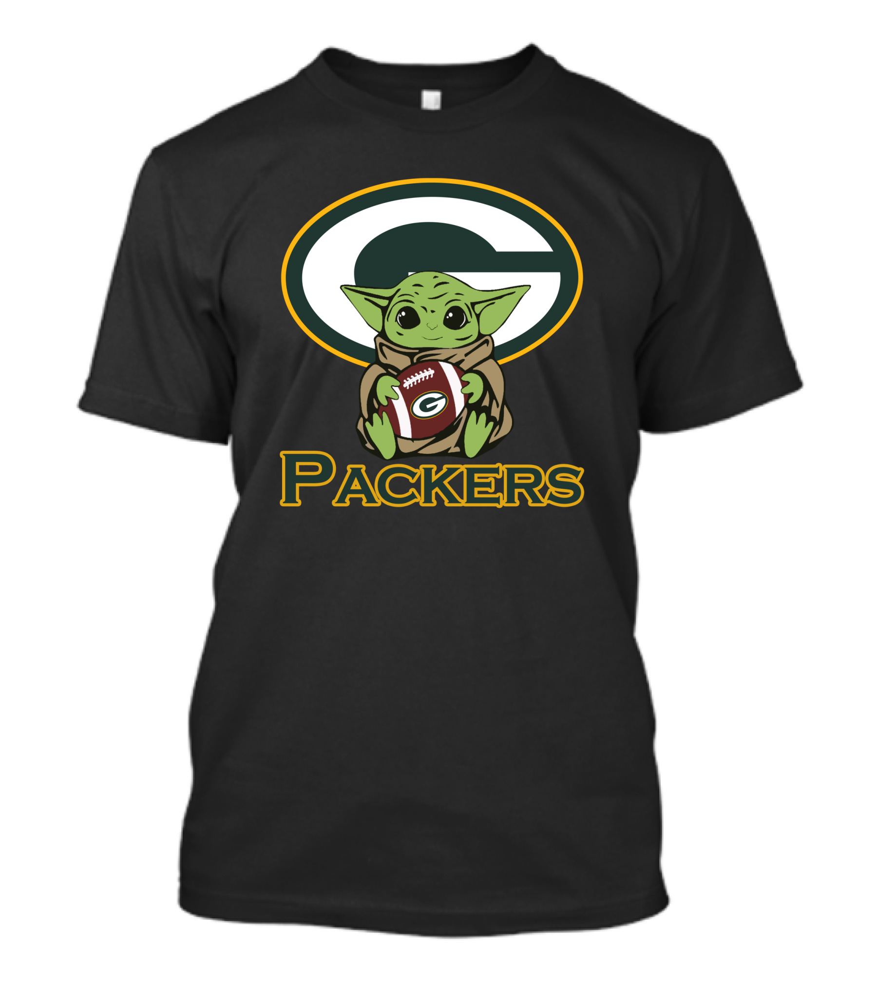 Packers Baby Yoda Star Wars Football Oval T-Shirt