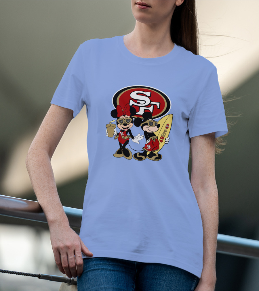 49ers Mickey Minnie Surfing Vacation Sf T-Shirt