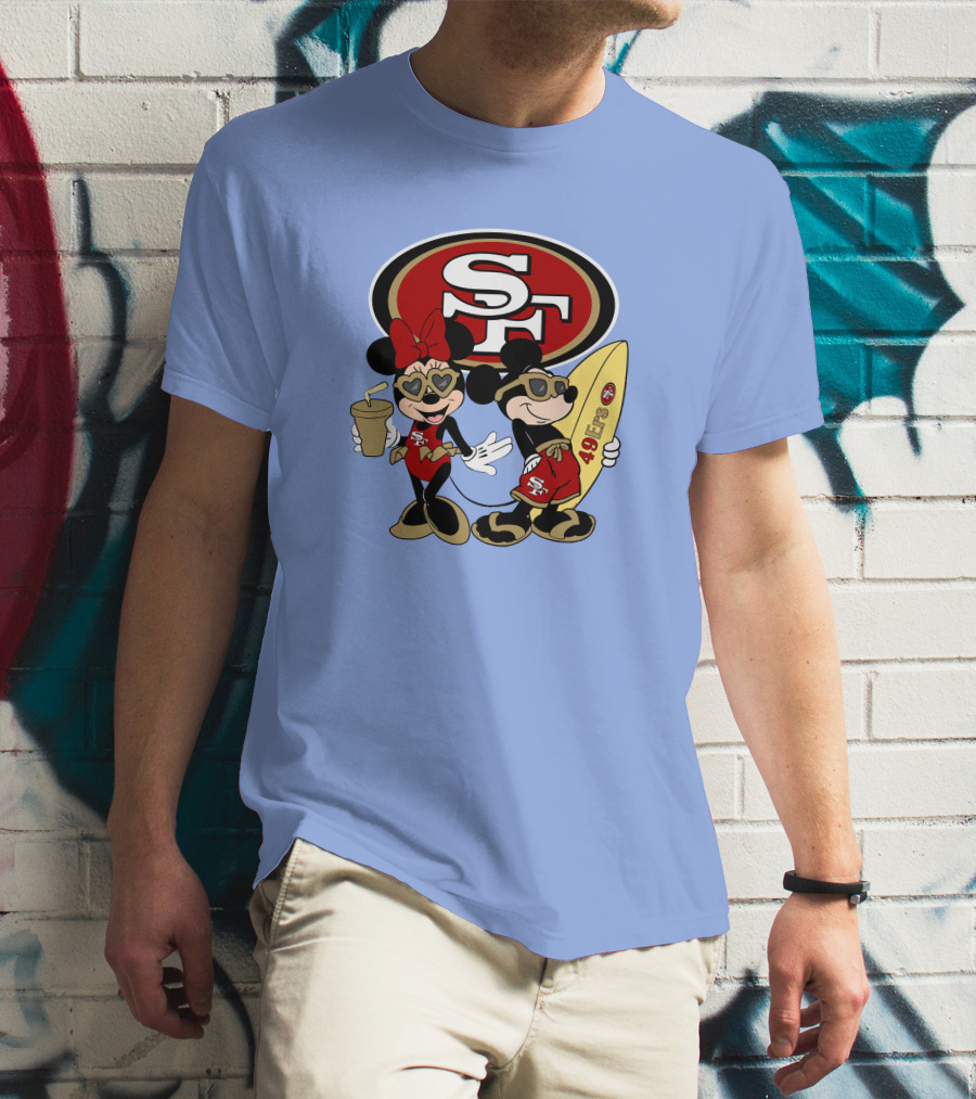 49ers Mickey Minnie Surfing Vacation Sf T-Shirt
