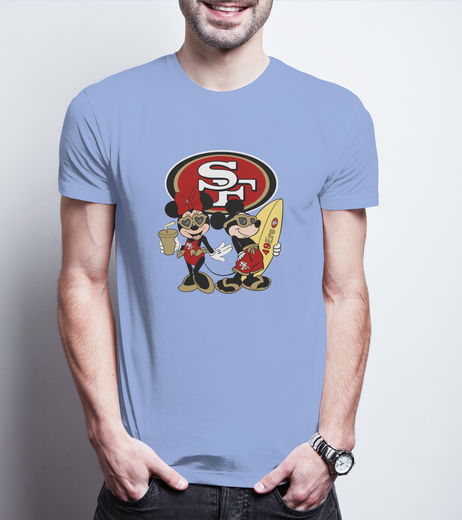 49ers Mickey Minnie Surfing Vacation Sf T-Shirt