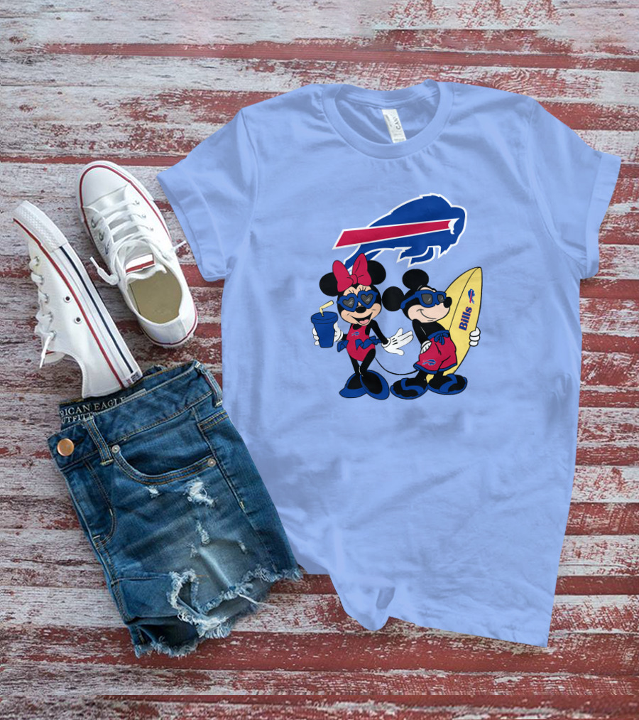 Bills Mickey Minnie Happy Vacation Disney Surf Fun T-Shirt