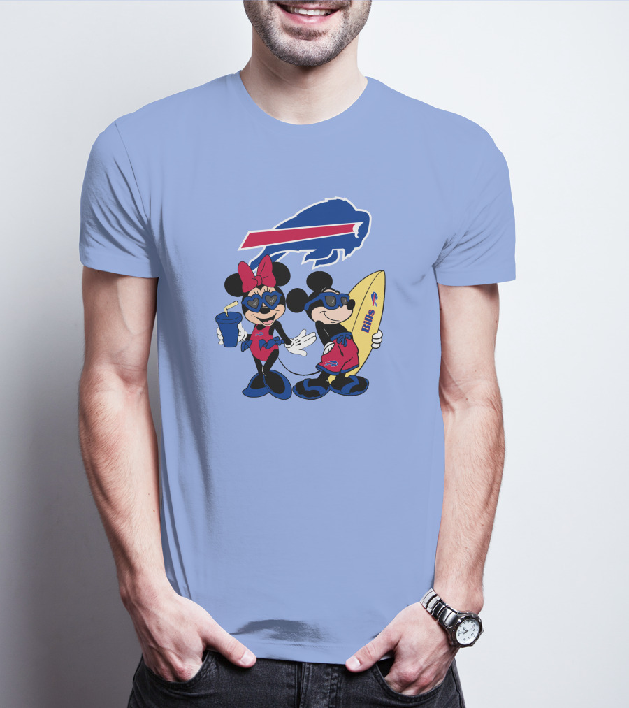 Bills Mickey Minnie Happy Vacation Disney Surf Fun T-Shirt