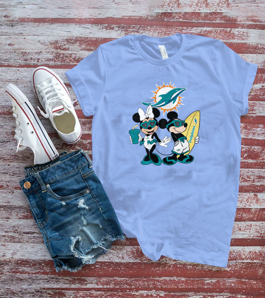 Dolphins Mickey Minnie Vacation Miami Surfing Fun T-Shirt