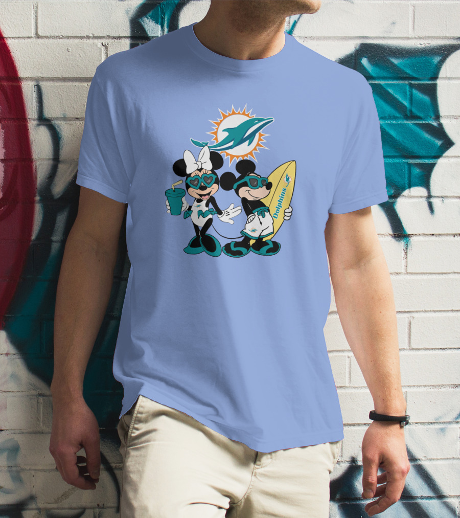 Dolphins Mickey Minnie Vacation Miami Surfing Fun T-Shirt