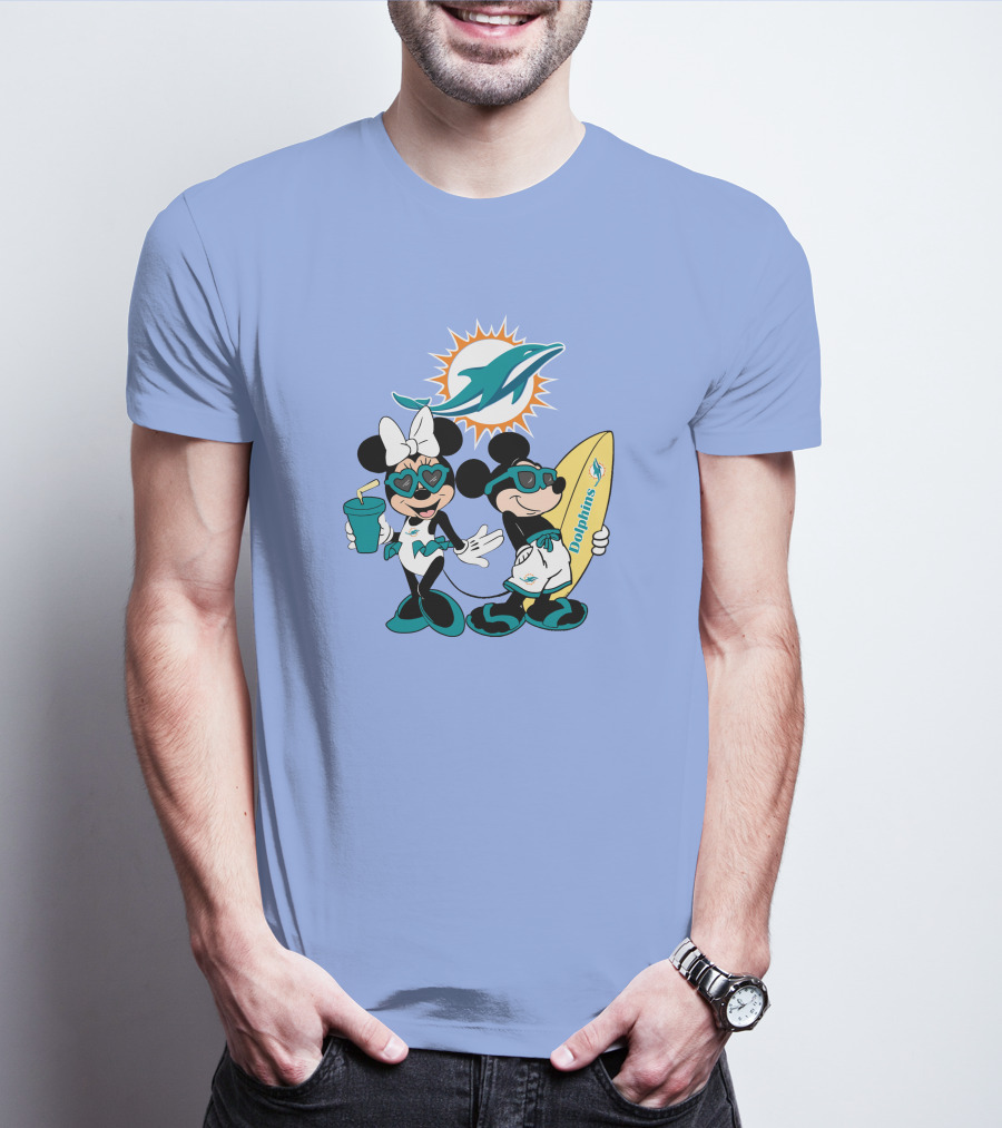 Dolphins Mickey Minnie Vacation Miami Surfing Fun T-Shirt