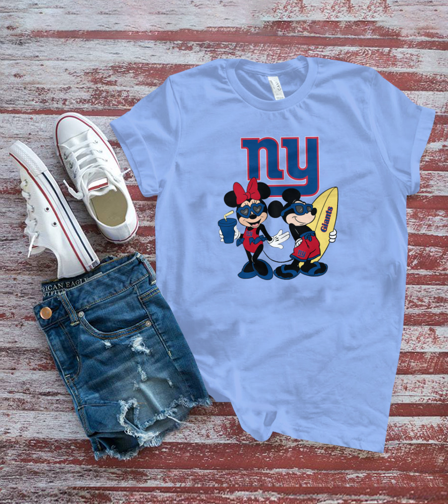 Ny Giants Vacation Mickey Minnie T-Shirt