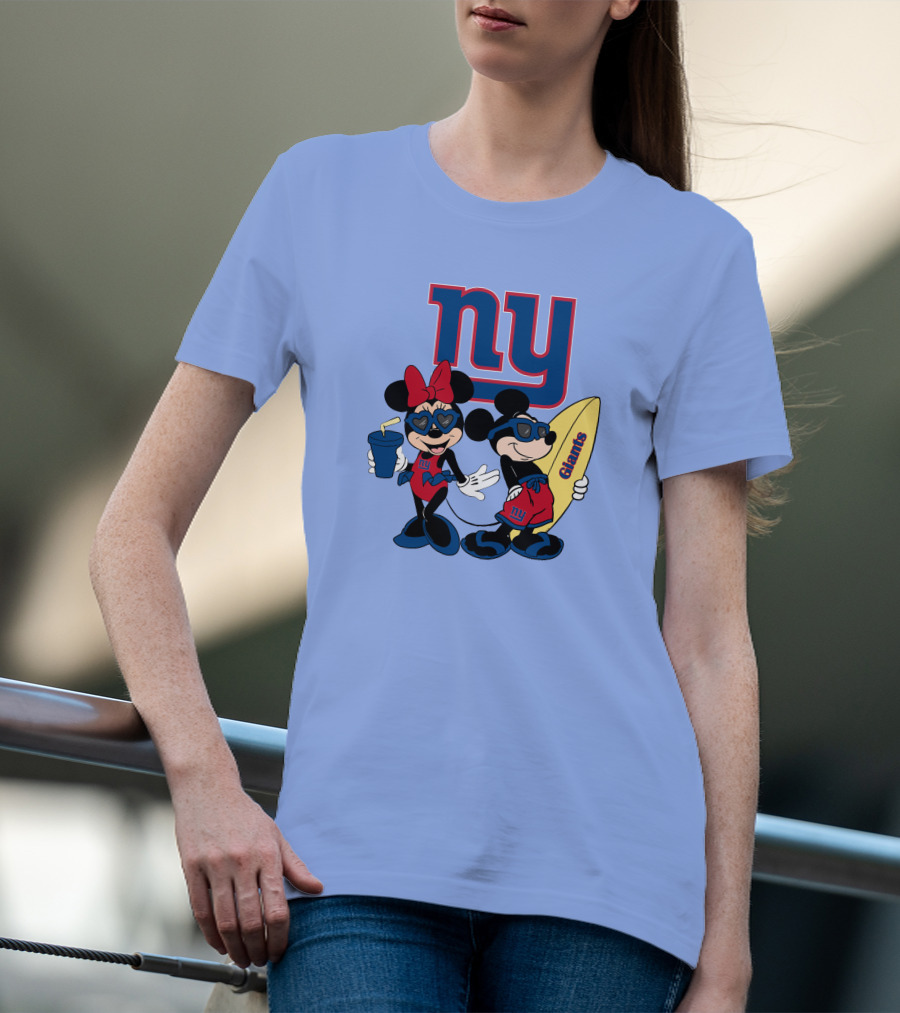Ny Giants Vacation Mickey Minnie T-Shirt