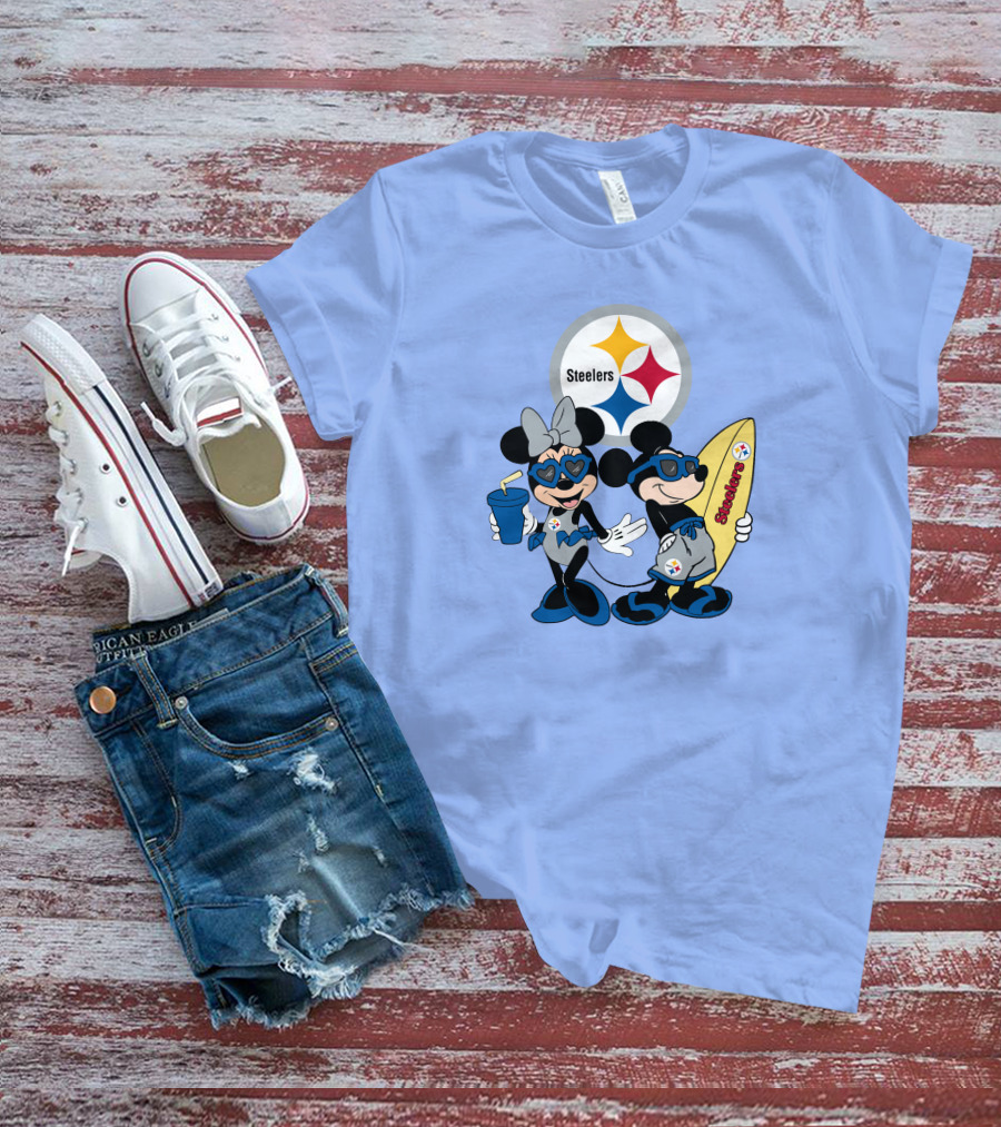 Steelers Mickey And Minnie Happy Vacation Adventure T-Shirt