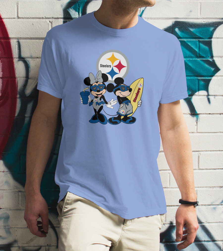 Steelers Mickey And Minnie Happy Vacation Adventure T-Shirt