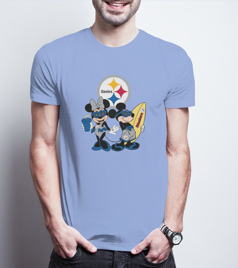 Steelers Mickey And Minnie Happy Vacation Adventure T-Shirt