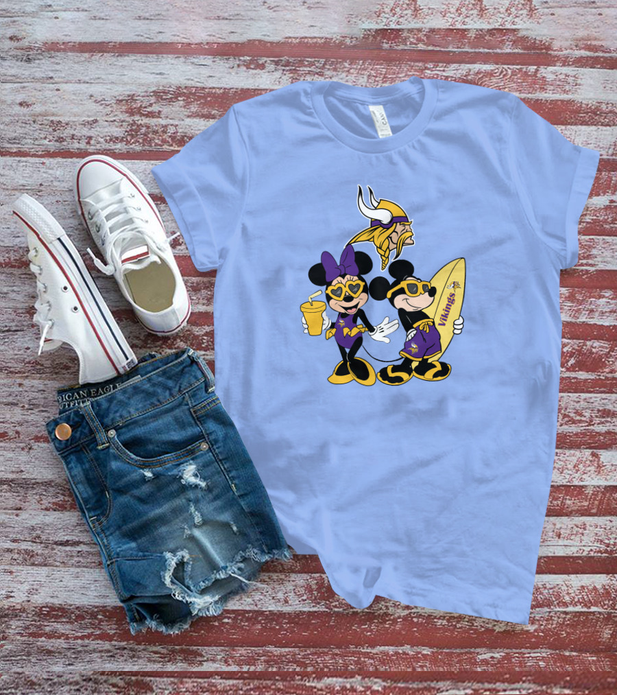 Vikings Mickey Happy Vacation Minnesota Fun T-Shirt