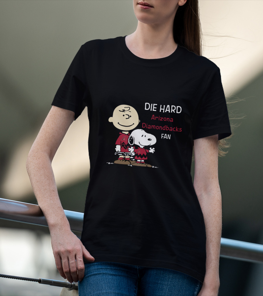 Die Hard Arizona Diamondbacks Fan Snoopy And Charlie Brown T-Shirt