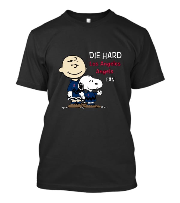 Die Hard Los Angeles Angels Fan Snoopy And Charlie Brown T-Shirt