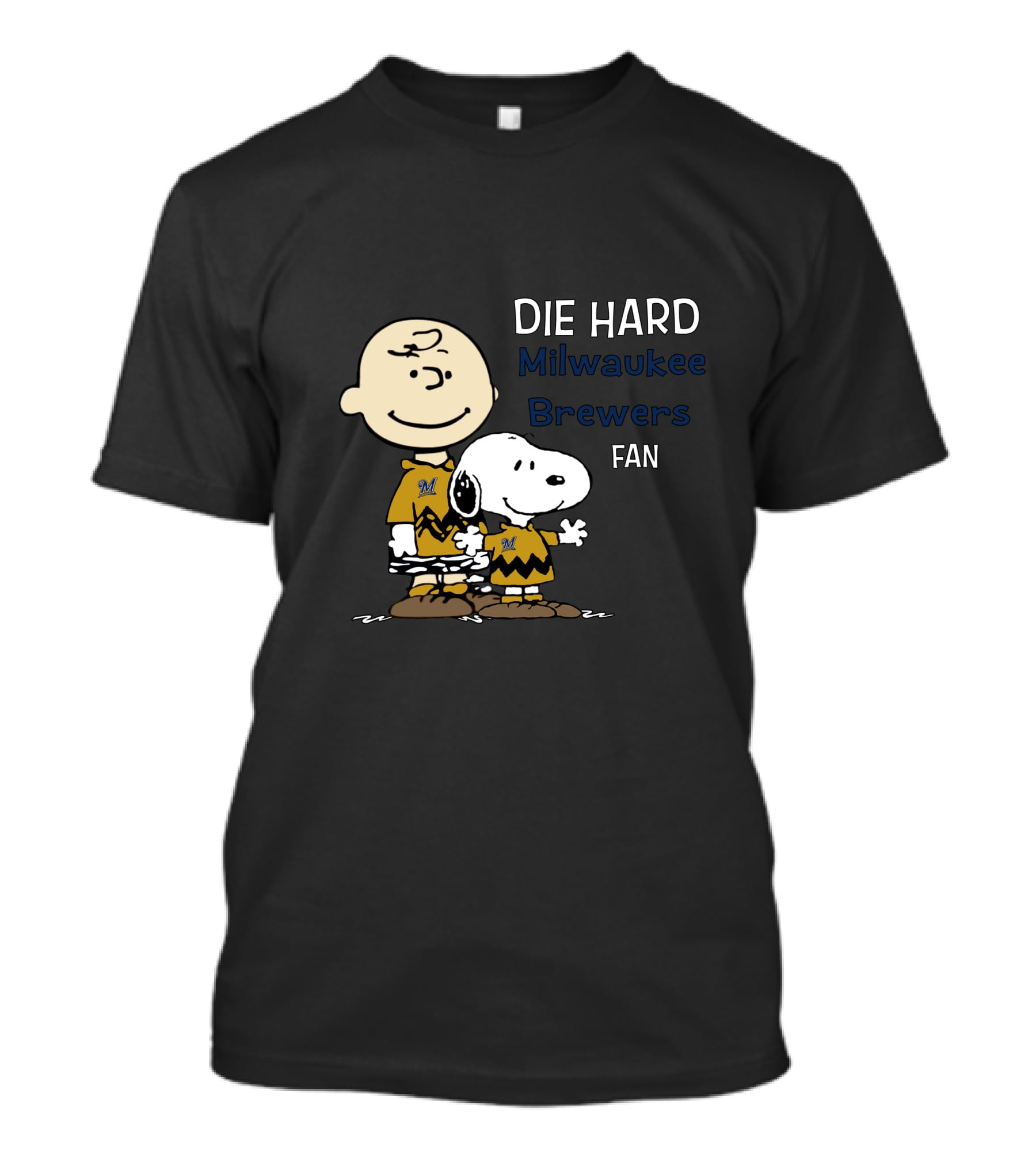 Die Hard Milwaukee Brewers Fan Snoopy And Charlie Brown T-Shirt