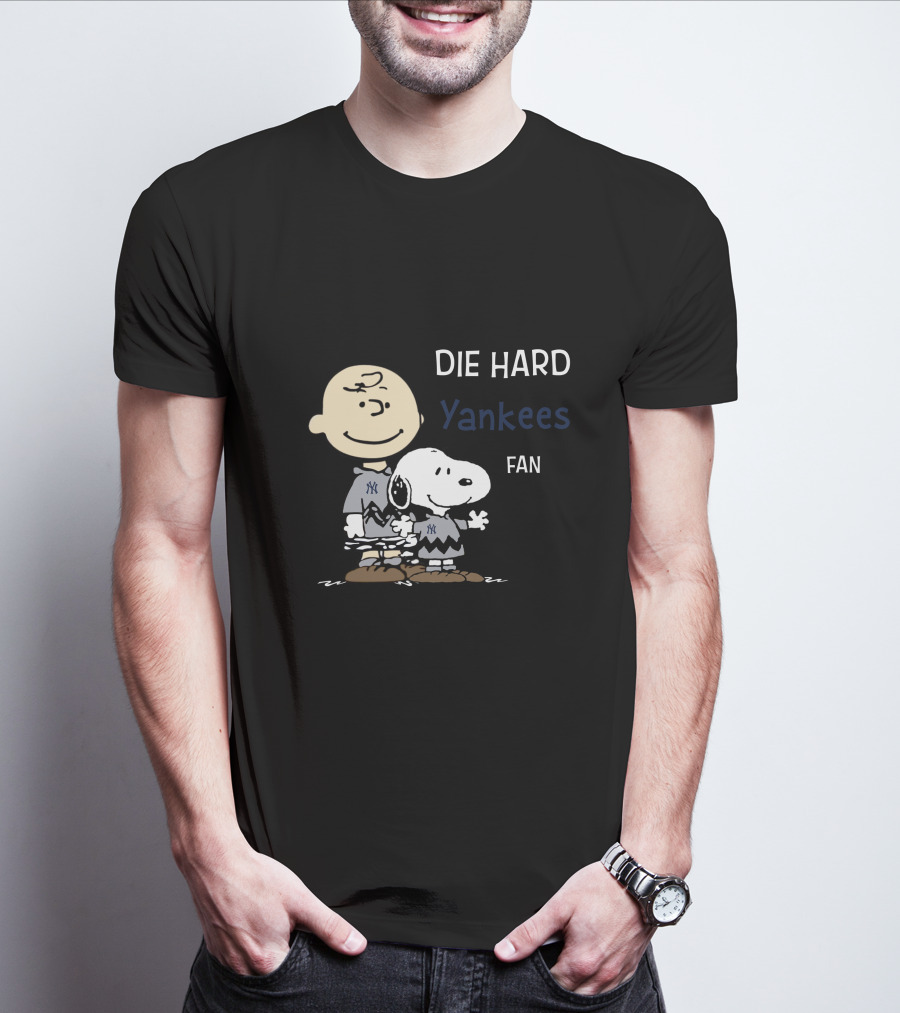 Die Hard Yankees Fan Snoopy And Charlie Brown T-Shirt