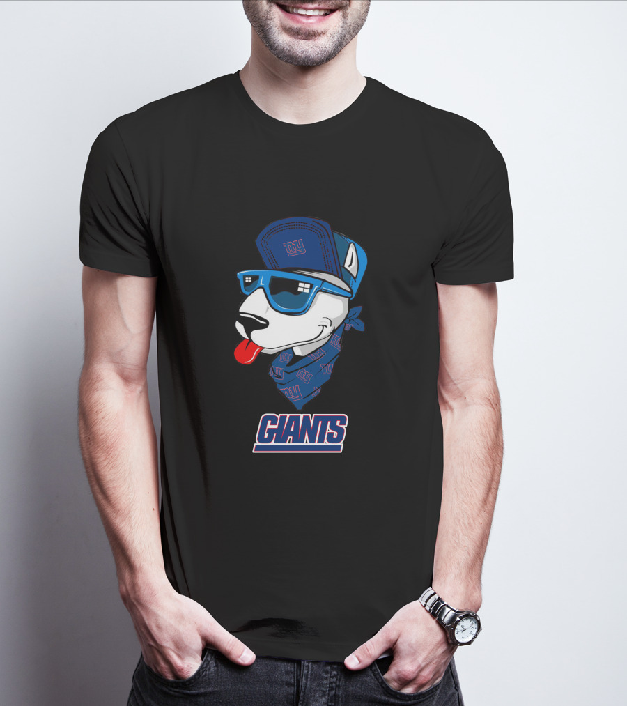 New York Giants Bull Terrier Fan Mascot T-Shirt