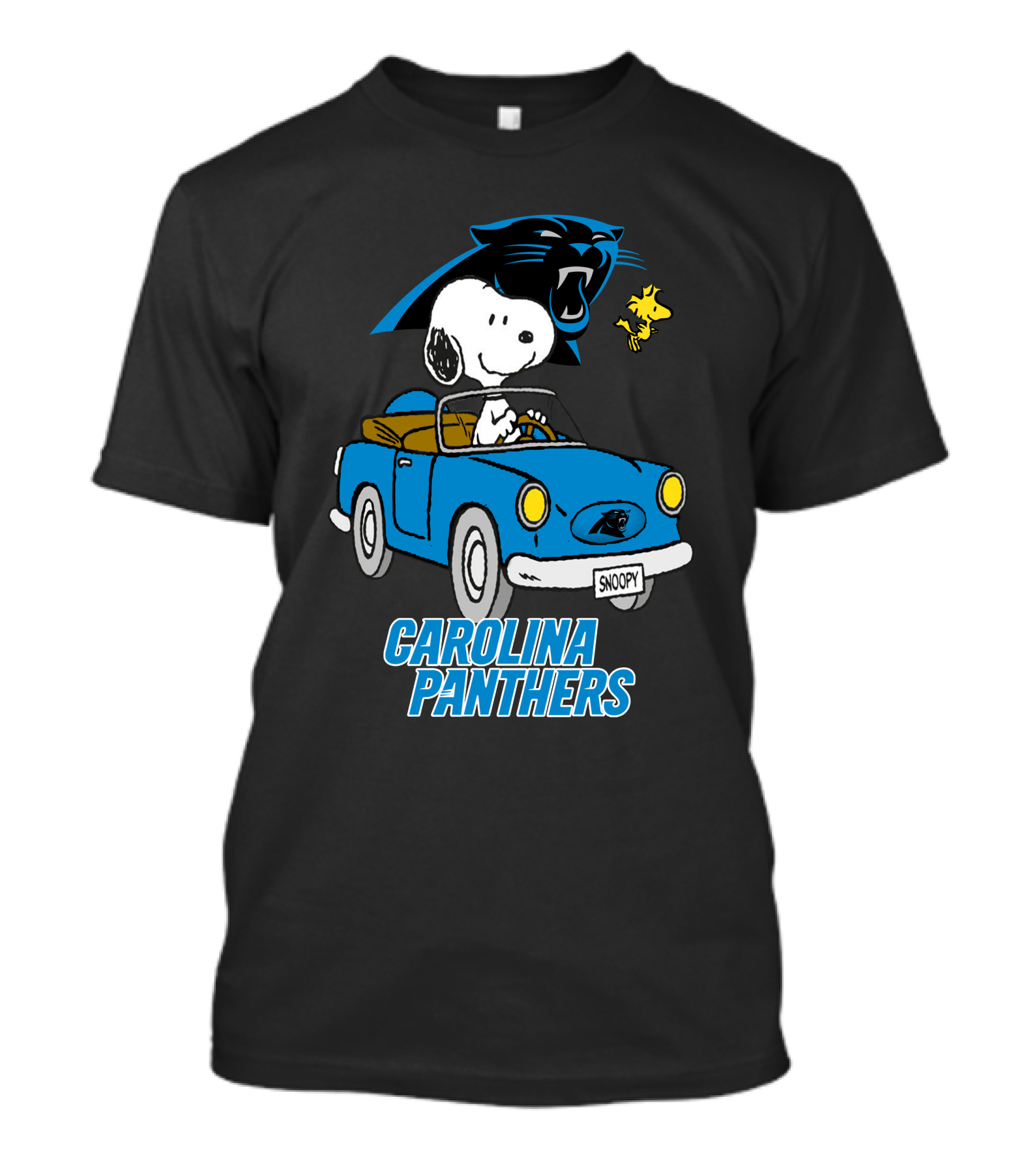 Carolina Panthers Snoopy Driving Adventure T-Shirt