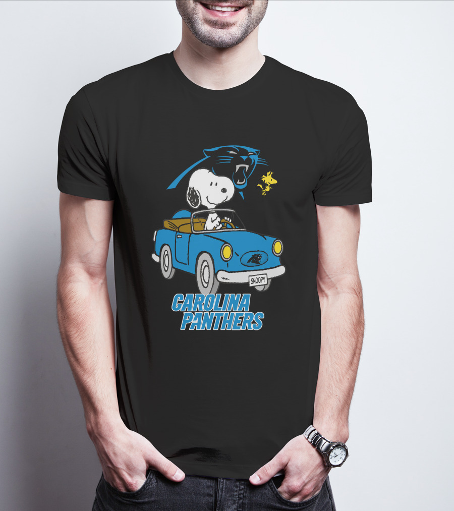 Carolina Panthers Snoopy Driving Adventure T-Shirt