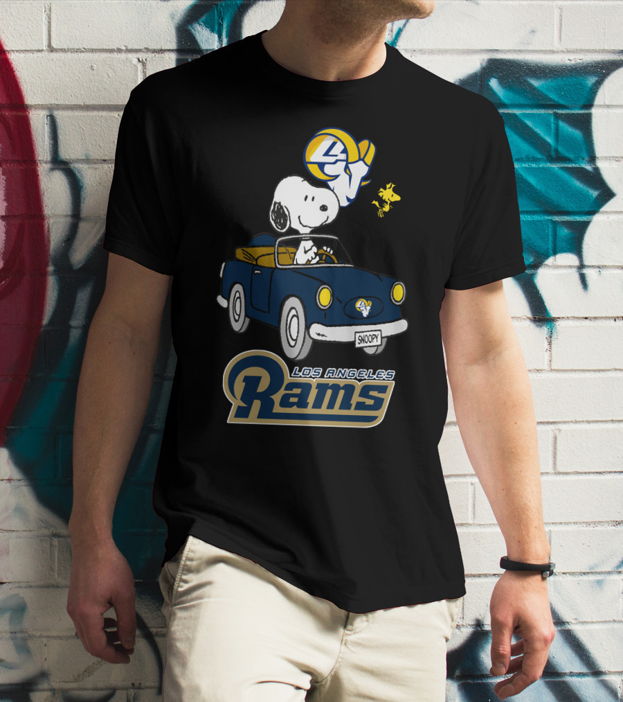 Los Angeles Rams Snoopy Driving With Woodstock T-Shirt