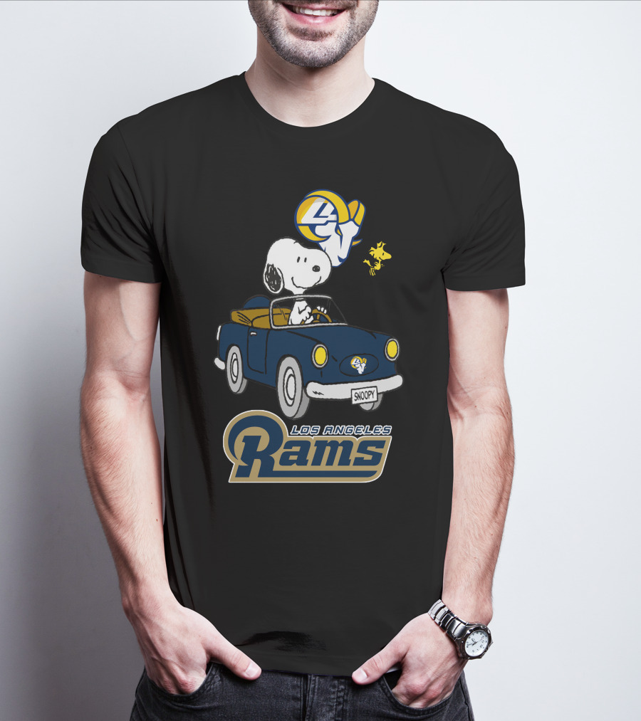 Los Angeles Rams Snoopy Driving With Woodstock T-Shirt