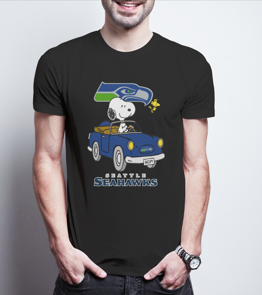 Snoopy Seattle Seahawks Long Ride Adventure T-Shirt