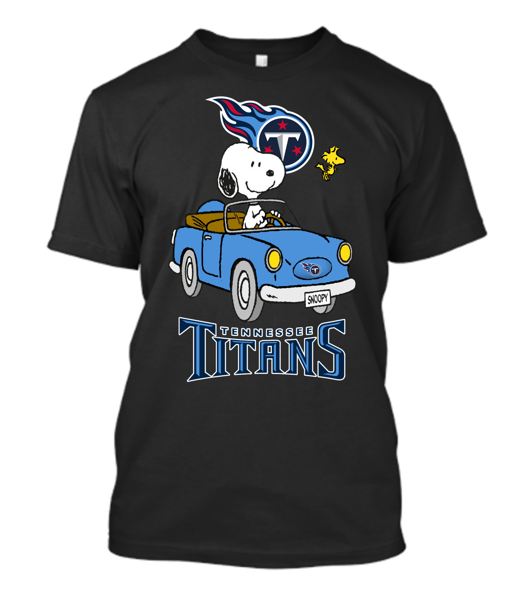 Tennessee Titans Snoopy Driving Woodstock Ride T-Shirt