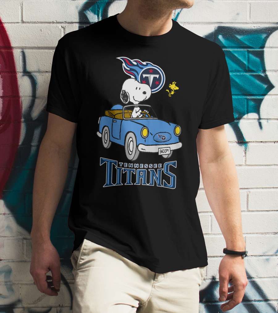 Tennessee Titans Snoopy Driving Woodstock Ride T-Shirt