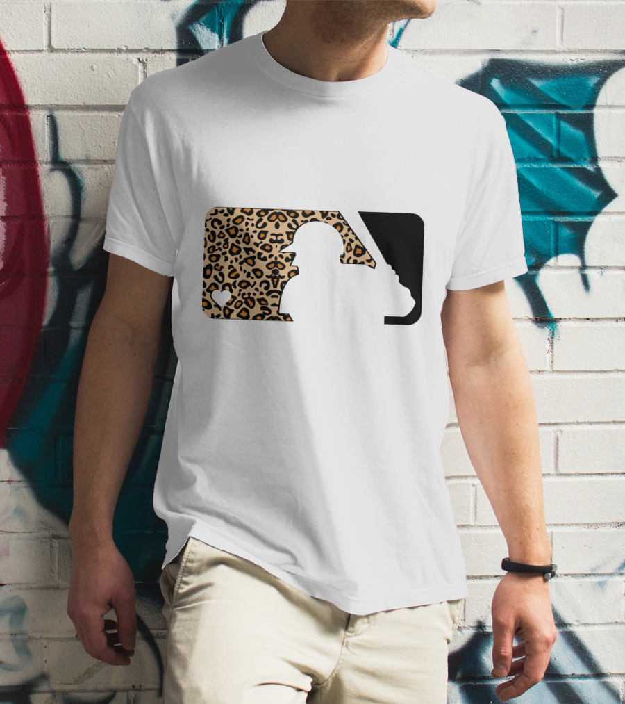 MLB Baseball Leopard Print Batter Silhouette Sublimated T-Shirt