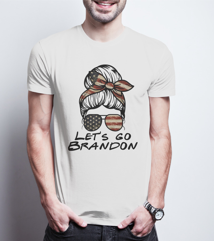 Let's Go Brandon American Flag Sunglasses And Bandana T-Shirt