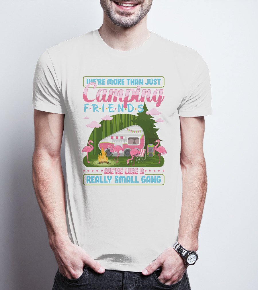 We're More Than Just Camping Friends Flamingo Gang T-Shirt