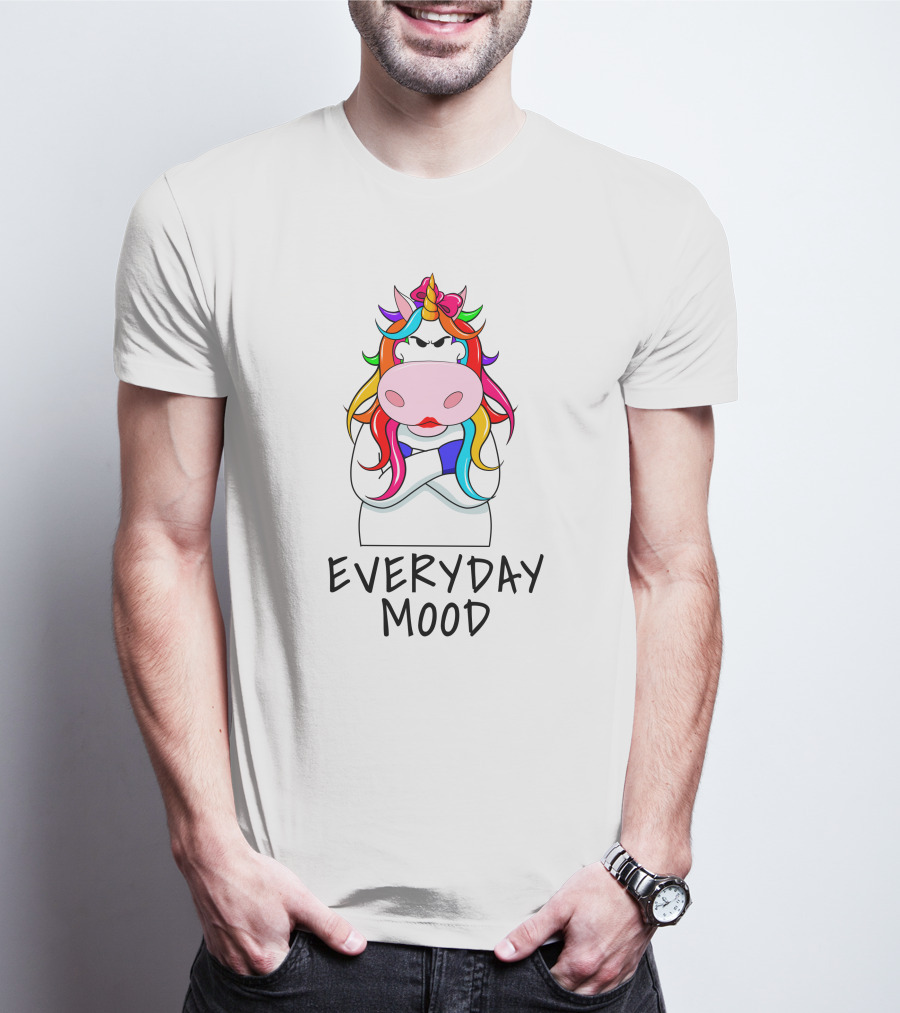 Everyday Mood Grumpy Rainbow Unicorn T-Shirt