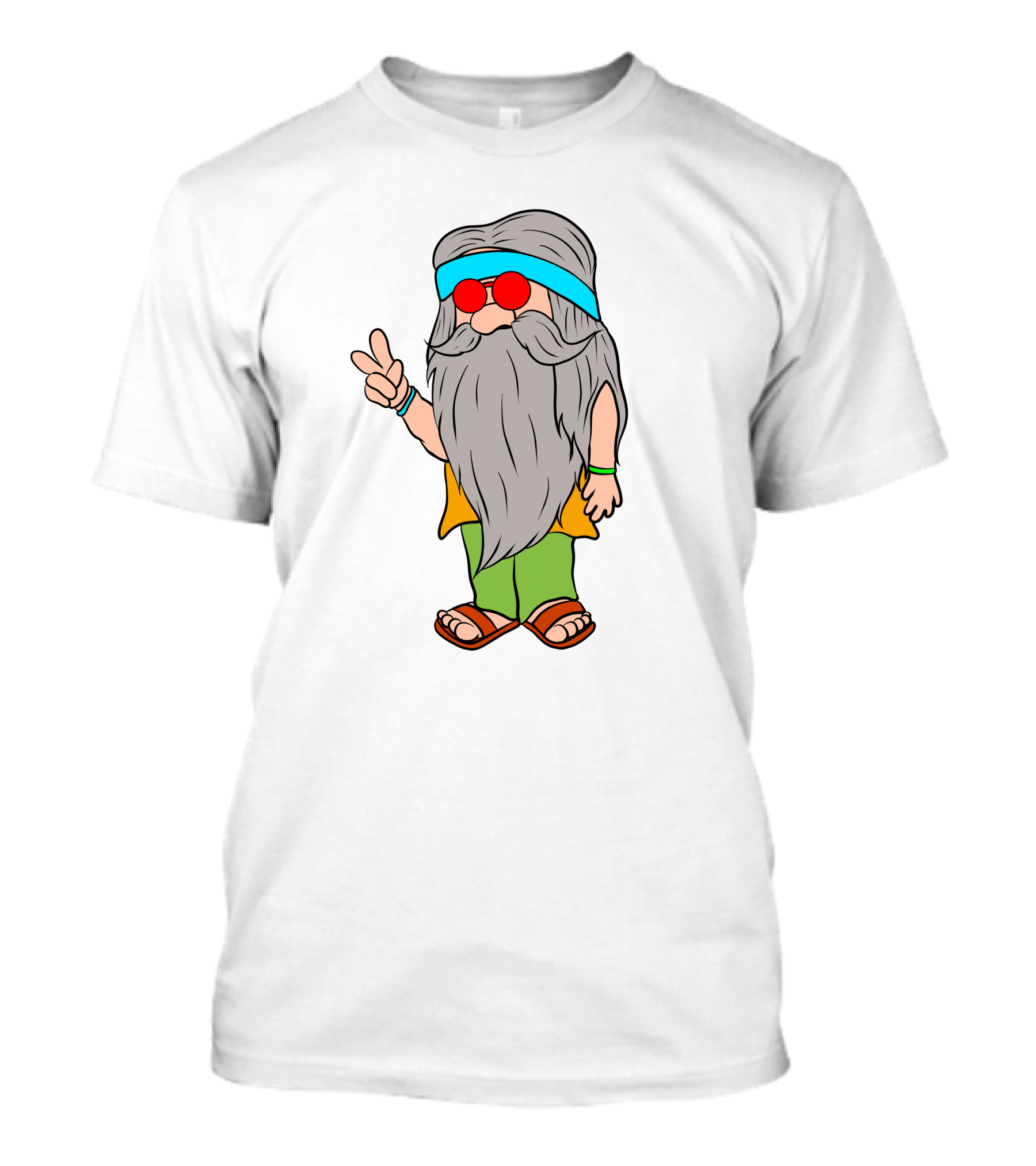 Funny Hippie Gnome Peace Sign Retro Vibes T-Shirt