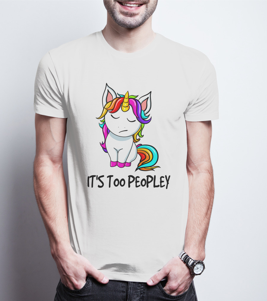 IT'S TOO PEOPLEY Unicorn Rainbow Mane Image T-Shirt
