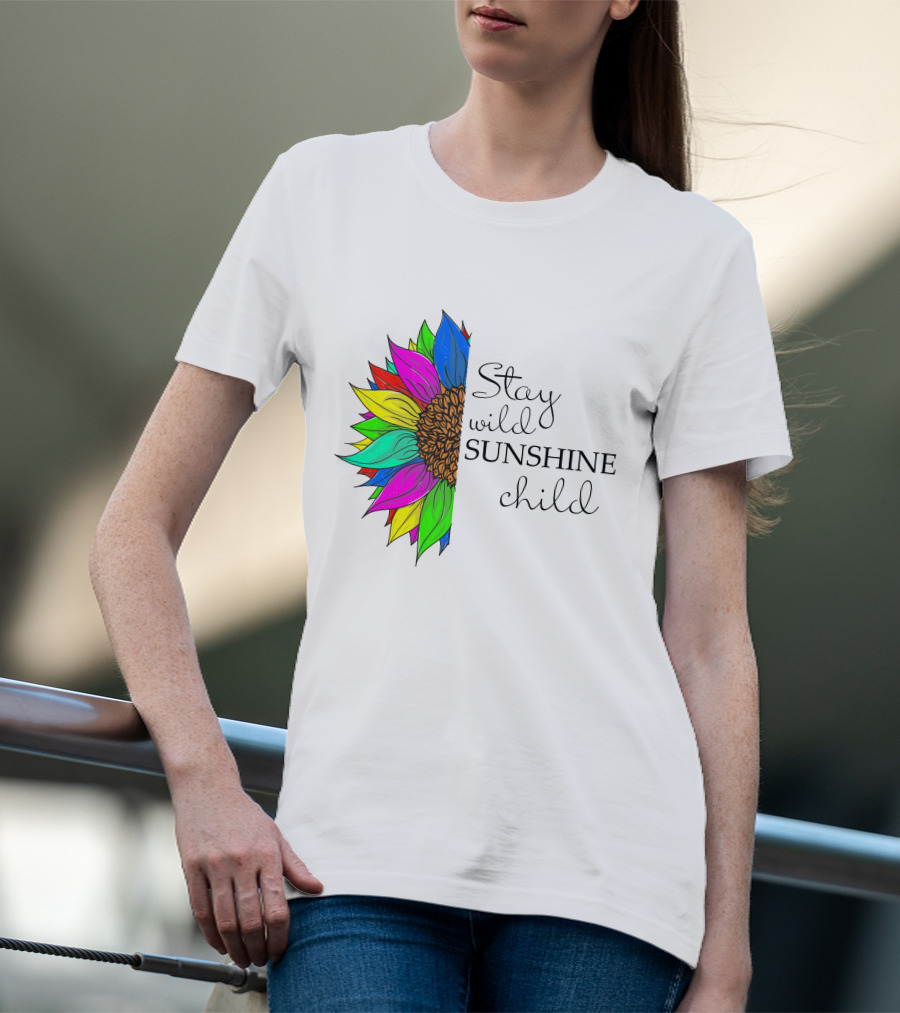 Stay Wild Sunshine Child Multicolored Sunflower T-Shirt