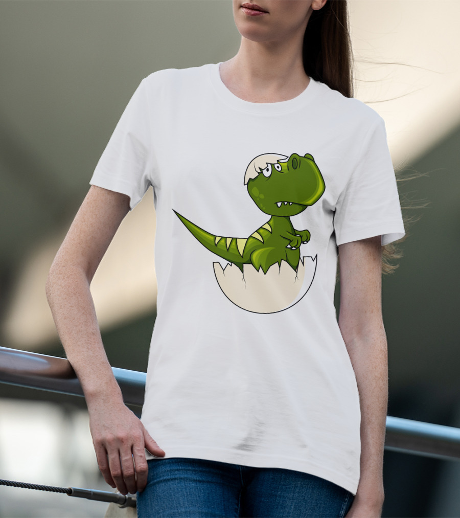 Baby Dragon Hatching From Egg With Playful Expression T-Shirt