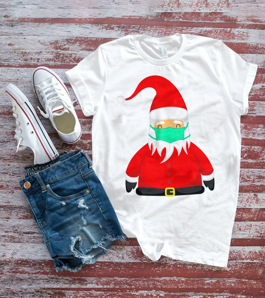 Santa Claus Wearing Green Face Mask T-Shirt