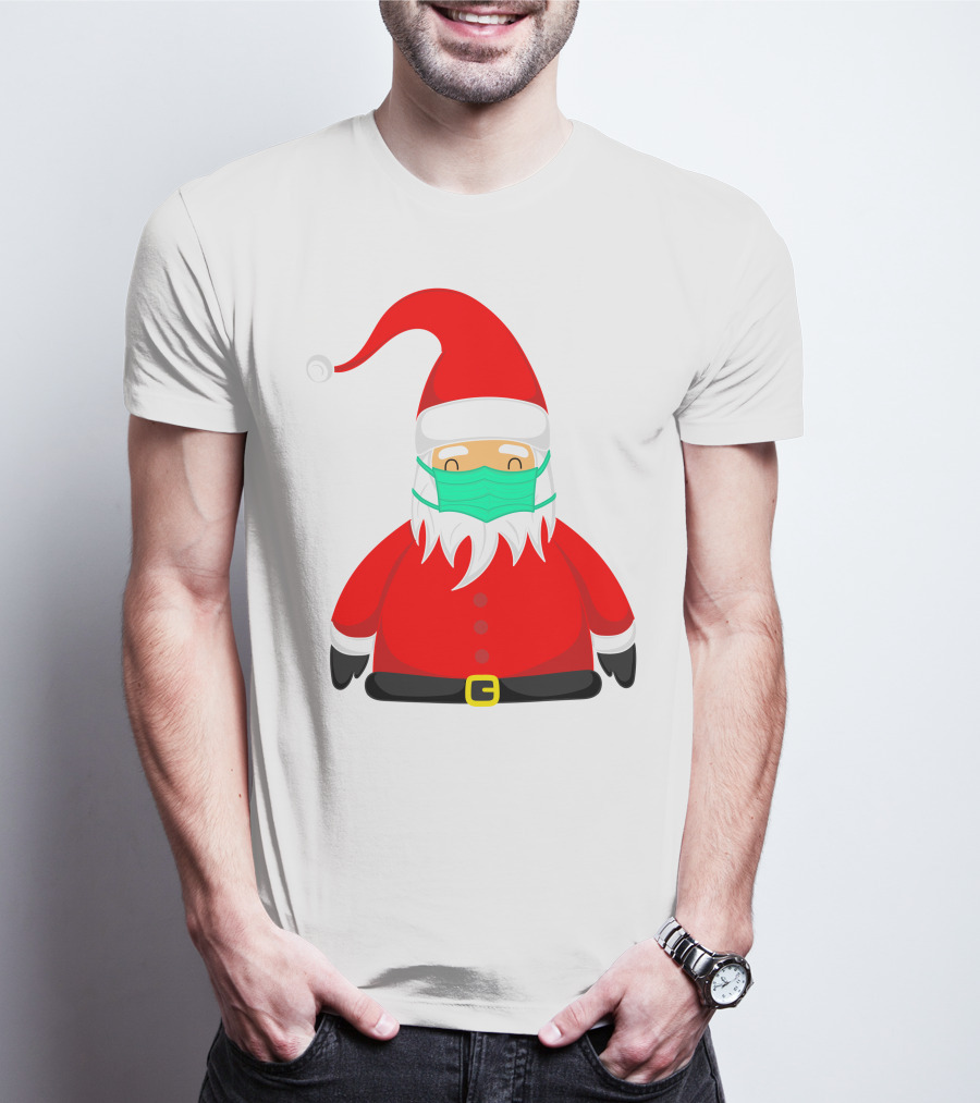 Santa Claus Wearing Green Face Mask T-Shirt