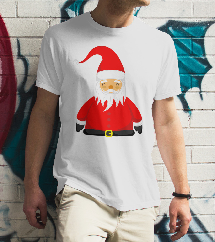 Santa Claus Outfit On Christmas Cartoon T-Shirt