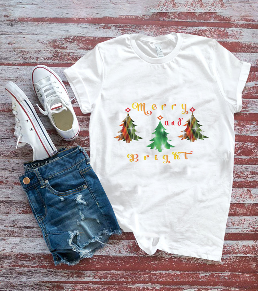 Merry And Bright Christmas Trees T-Shirt
