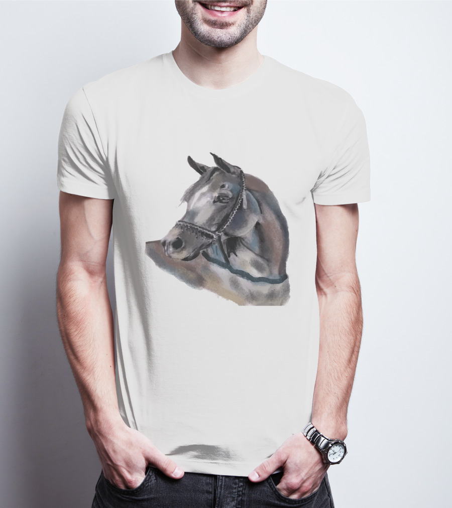 Watercolor Portrait Of Arabian Horse Head T-Shirt