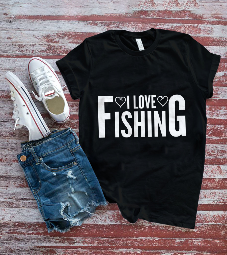 I Love Heart Fishing T-Shirt