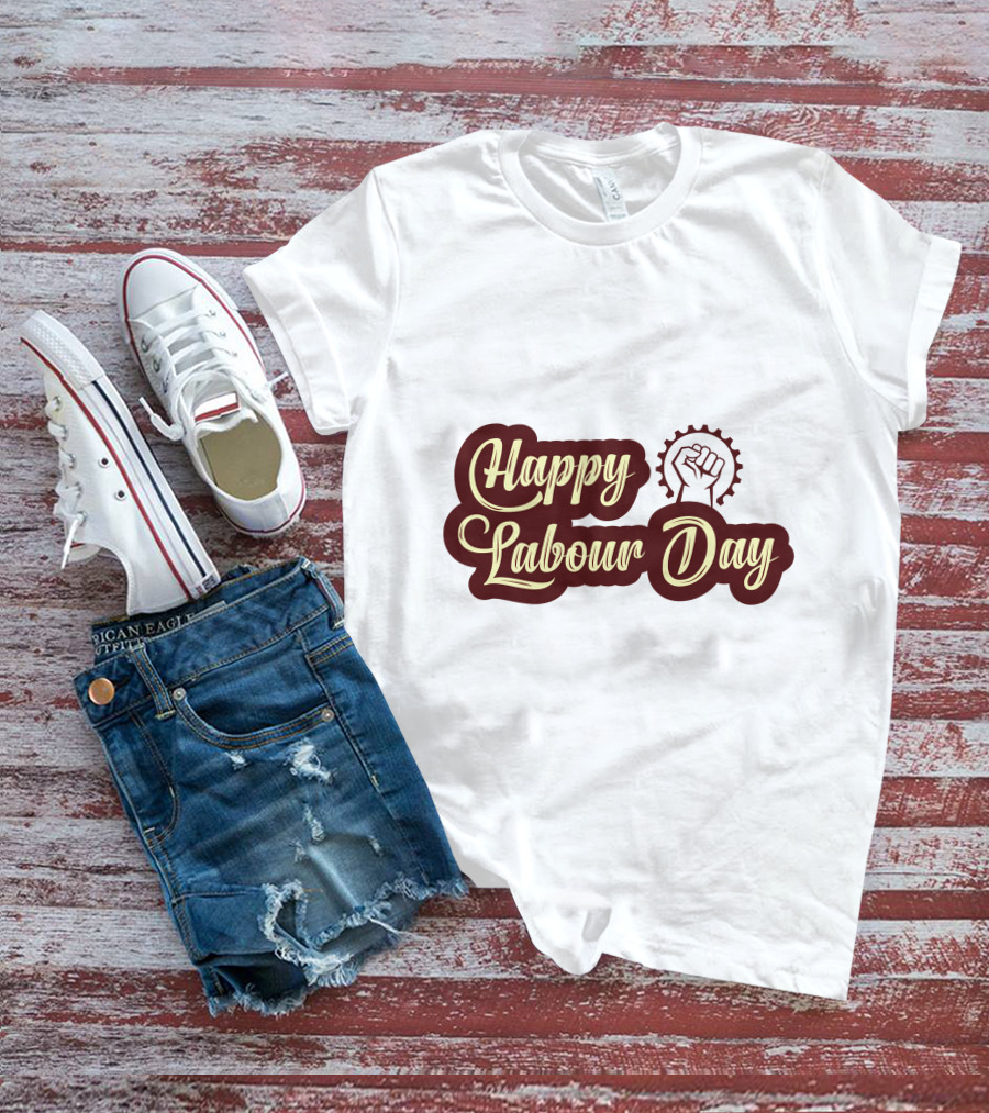 Happy Labour Day Fist And Gear T-Shirt