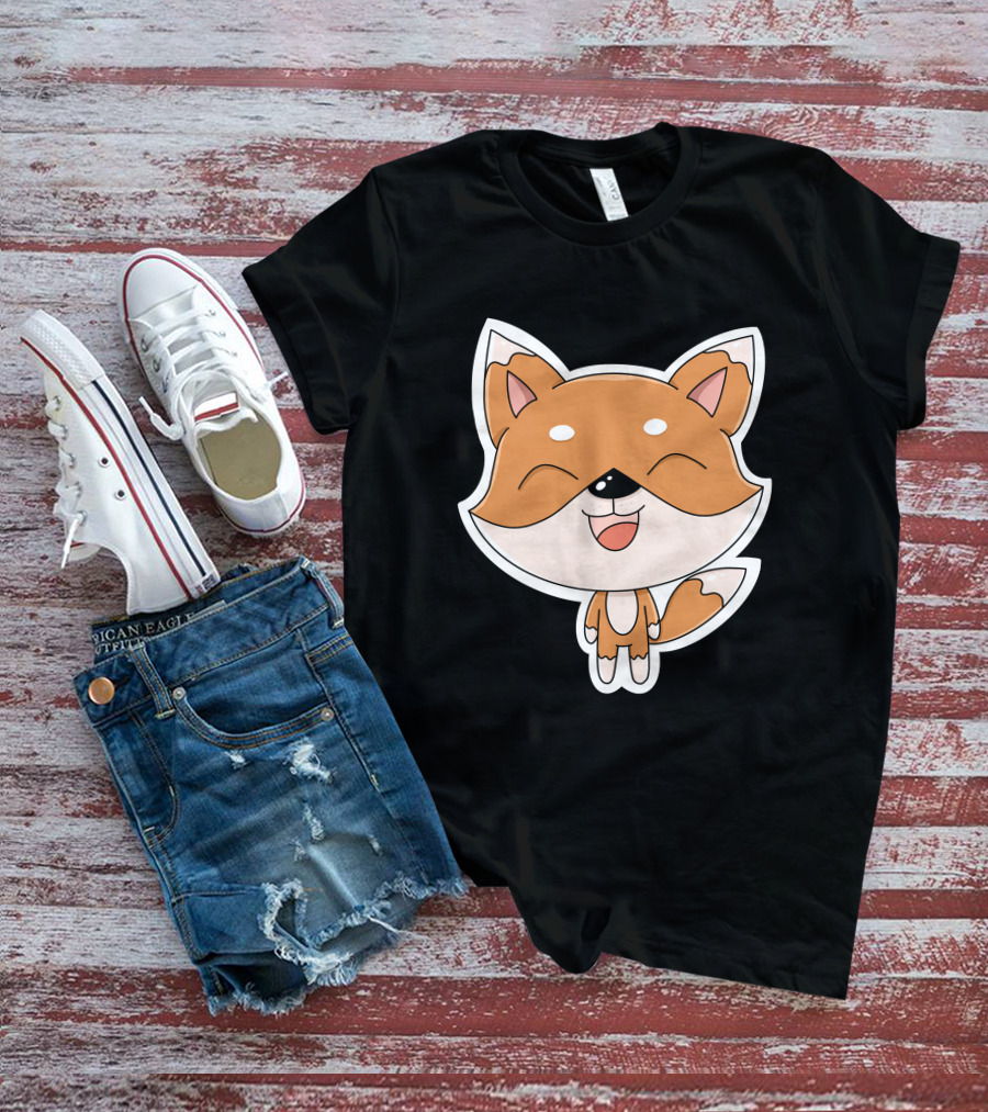 Fox Cartoons Happy Cute Fox Character T-Shirt