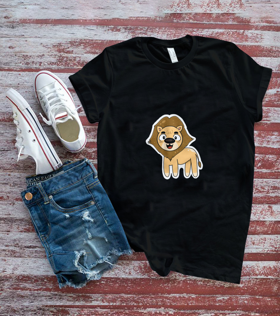 Lion Sticker Cute Cartoon T-Shirt