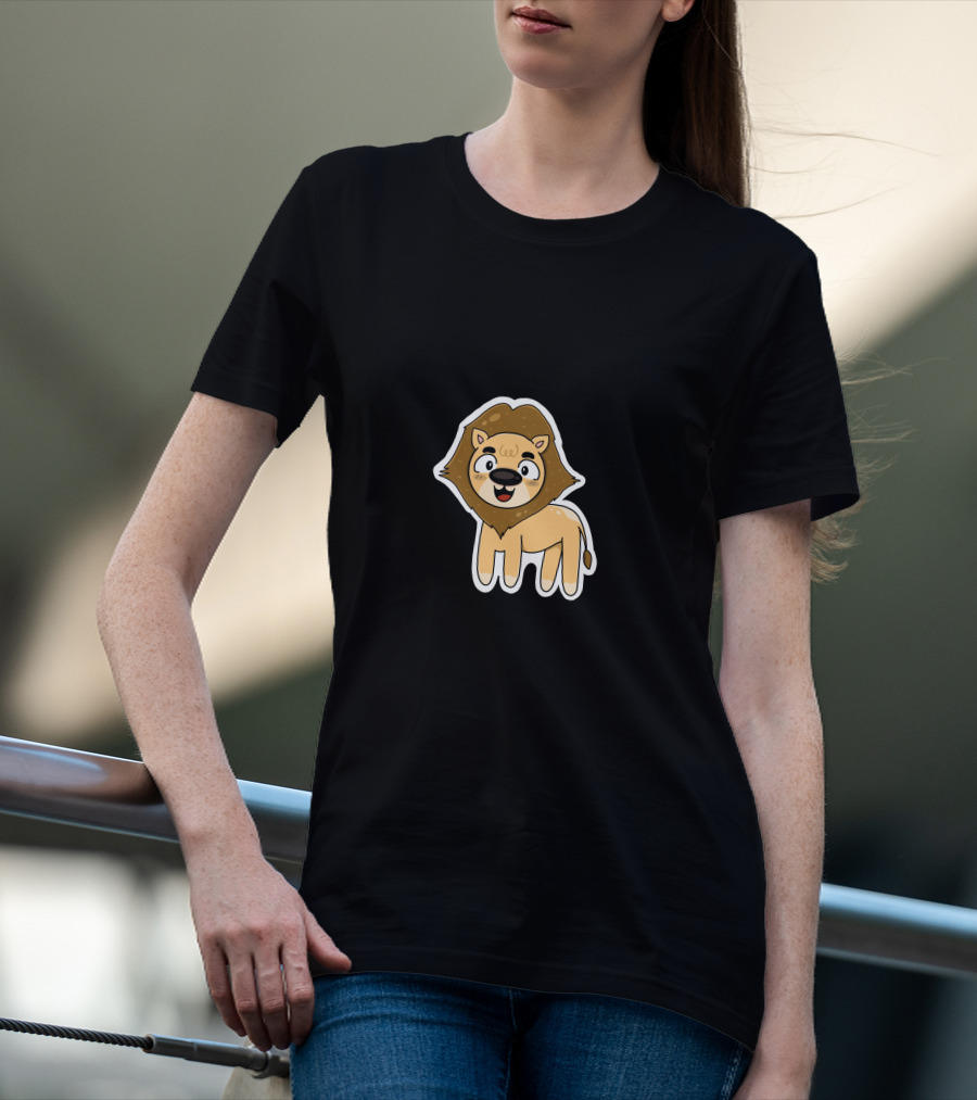 Lion Sticker Cute Cartoon T-Shirt