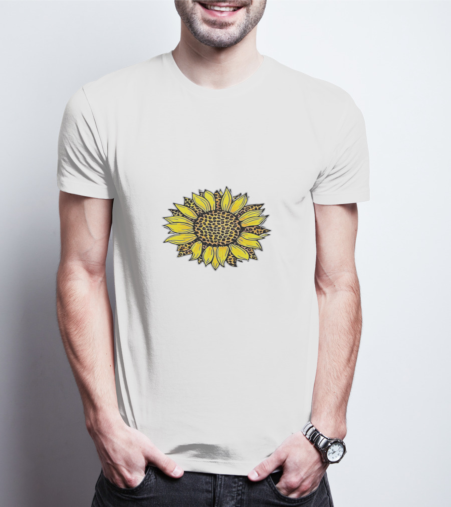Leopard Print Sunflower T-Shirt
