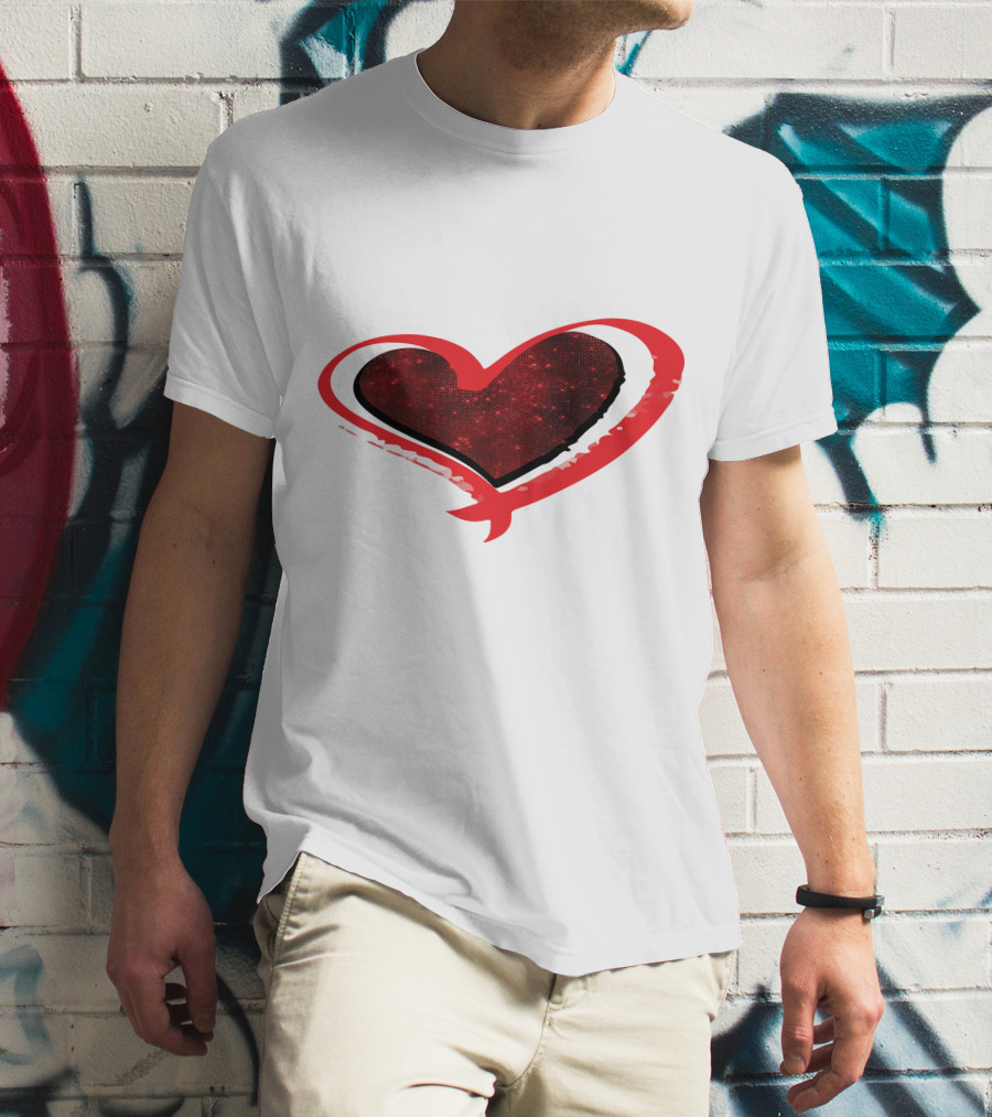 Valentines Day Heart Red Sparkle T-Shirt